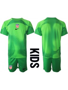 Förenta staterna Målvakt Replika Borta Kläder Barn VM 2022 Kortärmad (+ byxor)